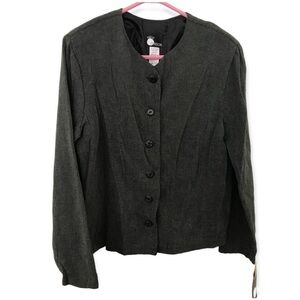 3/$15 *New* vintage first option olive green long sleeve button down top